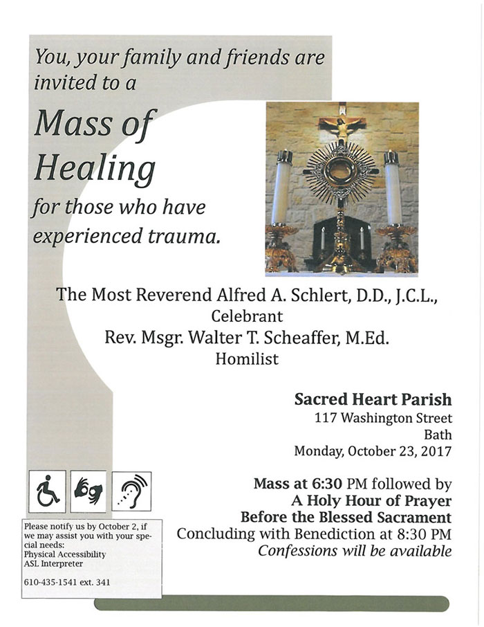 Healing Mass Roman Catholic Diocese of Allentown