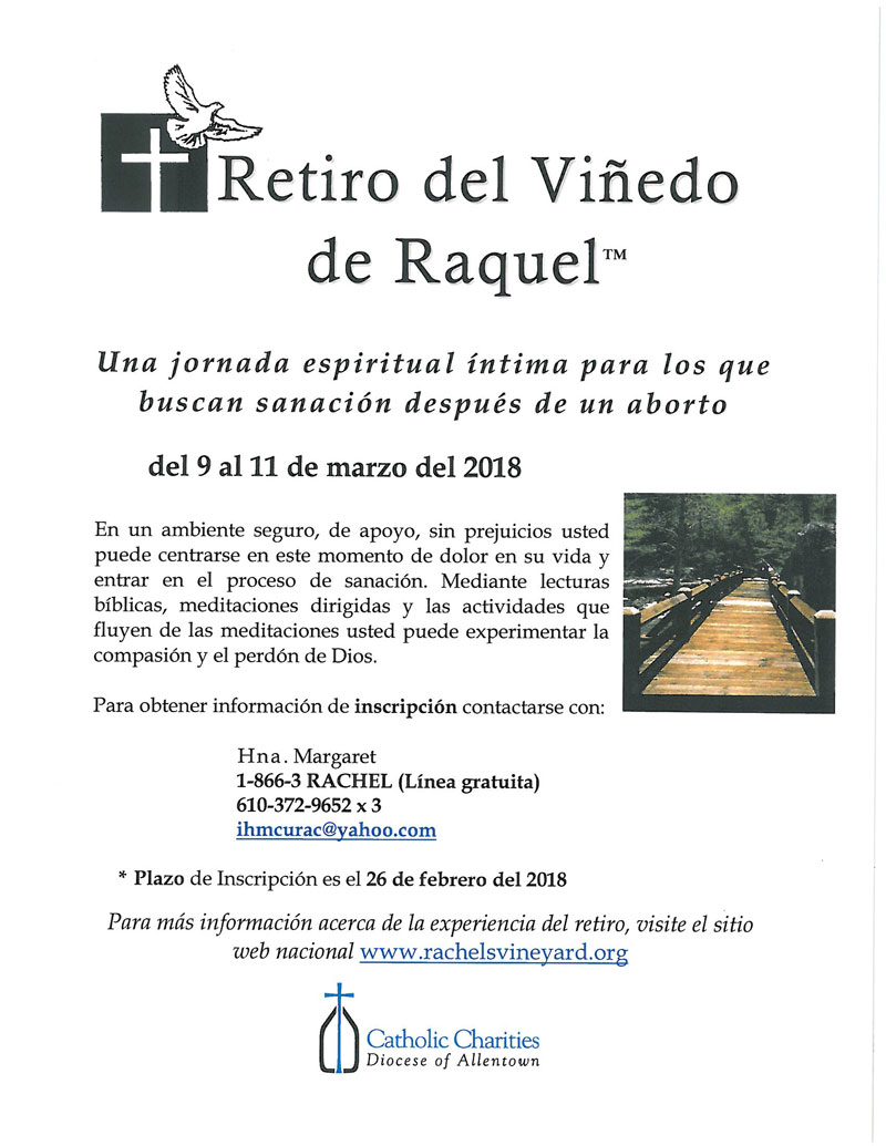 Rachel's Vineyard Retreat information (Spanish)