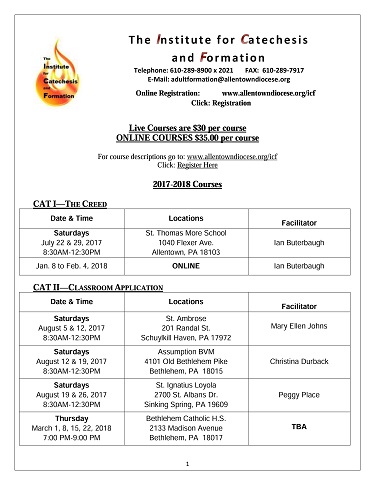 2017-2018 List of Courses (PDF)