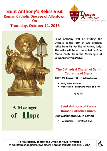 Saint Anthony of Padua Relic Visit Flyer (PDF)