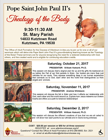 Theology of the Body Seminars Flyer (PDF)
