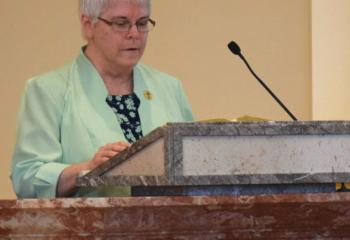 Sister Bonita Smith offers the Second Reading. (Photo by John Simitz)