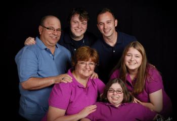 Members of the Elchert family are, from left: front, mother Michele, Amber and Mary; back, father Deacon Elchert, Andrew and Gregory.