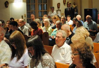 Faithful reflect on the Book of Ruth during reflection in the chapel at St. Francis Center for Renewal, Monocacy Manor, Bethlehem.