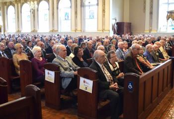 Married couples gather for the Anniversary Mass Celebration at the Cathedral of St. Catharine of Siena, Allentown.