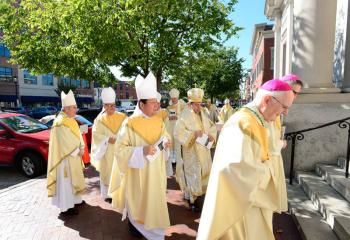 Bishops enter St. Patrick Cathedral in Harrisburg Sept. 27.
