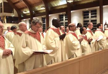 Priests from across Lehigh Deanery attend the liturgy.
