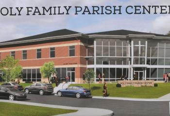 A rendition of the future parish center that is expected to be completed by August 2018.