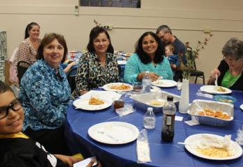Families from Schuylkill and Carbon deaneries gather together for a meal at St. Patrick. (Photo by Debbie Walker)