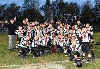 The BCHS Youth Football Mites team wins its first championship as the 2017 champion of the Berks County Youth Football League.(Photo courtesy of Stephanie Conlon)