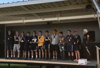 The boys’ cross country team of Notre Dame High School, Easton, Colonial League champions and District XI AA champions. John Koons was District XI AA gold medal winner. (Photo courtesy of Cheryl Fenton)