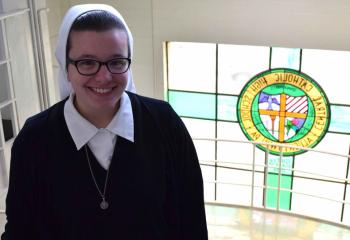 Sister of Christian Charity Sister Josephine Wagner, a 2014 graduate of ACCHS, is happy to return to her alma mater for Forty Hours.