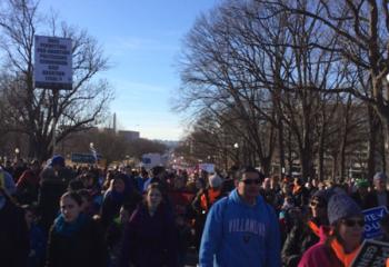 Marchers stand up for life in the nation’s capital. (Photo courtesy of Mary Fran Hartigan) 