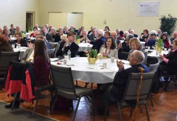 An estimated 90 Diocesan staff, educators, parish staff, volunteers, clergy, and members of the Legacy Society participate in Parish Stewardship Day sponsored by the Diocese.