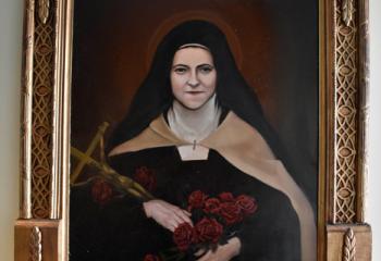 Armusik’s “St. Therese of the Little Flower” is also on display at St. Mary. (Photo by John Simitz)