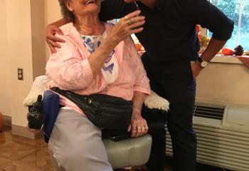 Mai with resident Judy Stevens