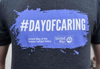 The Day of Caring volunteer shirt of United Way of the Greater Lehigh Valley