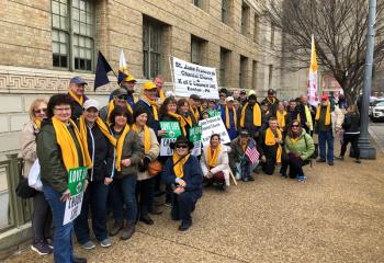 The group from St. Jane Frances de Chantal, Parish, Easton and Knights of Columbus Council 345, Easton arrive in Washington, D.C. (Photo courtesy of Andrew Azan III)