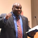 Deacon Harold Burke- Sivers speaks to participants at Spirit 2012