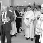 The Most. Rev. Edward P. Cullen, D.D., Bishop of Allentown, conducts the Rite of Dedication of the Parish Church and Altar at the newly built Immaculate Conception BVM Church, Birdsboro, Dec. 17, 2003.