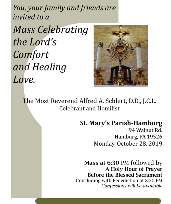 Healing Mass Roman Catholic Diocese of Allentown