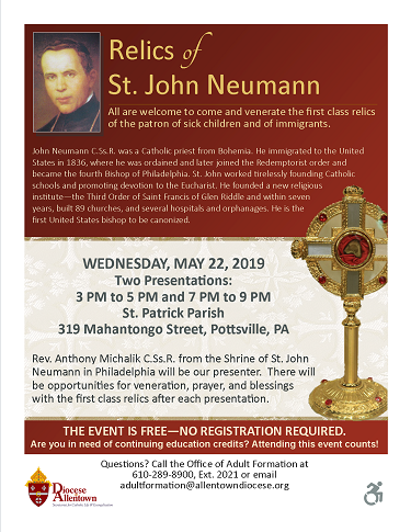 Relics of St. John Neumann Flyer (PDF)