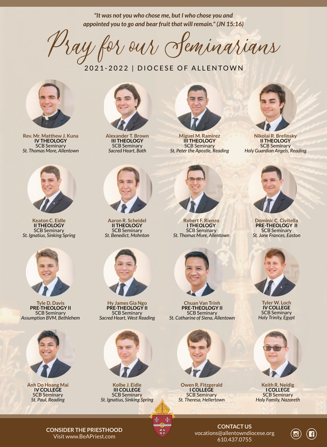Seminarians for the Diocese of Allentown Roman Catholic Diocese of