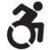 Indicates accessible facilities, paths, rest rooms and parking areas for people with limited mobility.