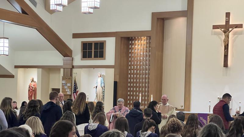 Bishop Schlert Celebrates Mass for Student-Athletes Participating in