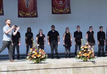 Students from DeSales University, Center Valley perform. (Photo by John Simitz)