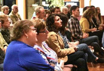 Guests listen to Bill Donaghy.