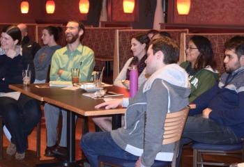 Young adults enjoy Maria Mitchell’s engaging presentation.