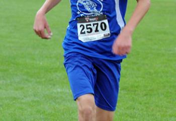 Luke Seymour of St. Ignatius Loyola, Sinking Spring is the first seventh- and eighth-grade boy to finish.