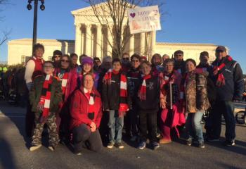 The group from Schuylkill County displays its belief that “Love Lives.” (Photo courtesy of Heather Smalley)