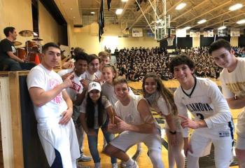 Berks Catholic High School students show off their school spirit during the challenge “Clash of the Saints” in celebration of CSW. (Photo courtesy of BCHS)
