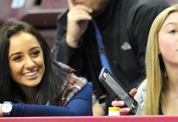 Becahi’s wrestling team managers working matside are Jill Vanic, left, and Megan Papcsy.