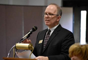 Paul Acampora, secretary of the Diocesan Secretariat for Stewardship and Development, speaks about “Called to Serve,” the 2018 BAA, April 5 during the kickoff in Berks County.  “As of today, which is really the first official day of the Bishop’s Annual Appeal, we have received over $1.1 million in gifts from almost a thousand donors,” he announced.