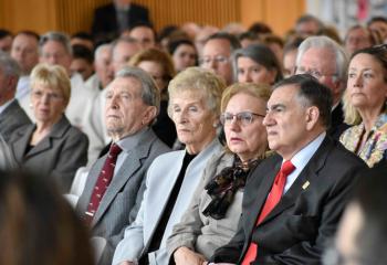 Faithful participate in the Mass of Missioning in the University Center.