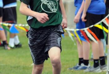 Chris Averam of Holy Guardian Angels, Reading heads for the finish line to win the eighth-grade boys’ 400.