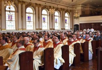 Clergy and faithful gather June 2 in the cathedral for Ordination of a Priest.