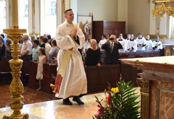 Then Deacon John Hutta enters the sanctuary at the Cathedral of St. Catharine of Siena, Allentown for his ordination.