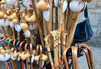 Symbols of Camino de Santiago (Way of St. James).