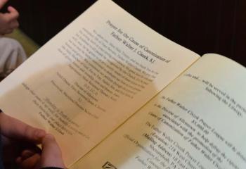 The Prayer for the Cause of Canonization of Father Walter Ciszek is recited from the Mass booklet.