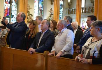 Sister City members attend the afternoon liturgy celebrated by Bishop Alfred Schlert.