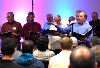 Men from the Cathedral of St. Catharine of Siena, Allentown choir sing the Responsorial Psalm during Mass.