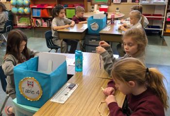 St. Francis Academy second-graders pray the rosary in their classroom in support of the national March for Life. (Photo courtesy of St. Francis Academy Regional School)