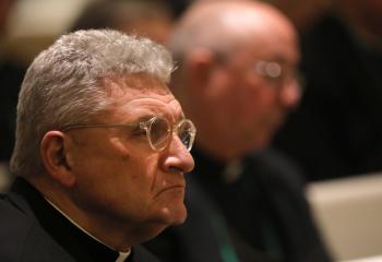 Bishop David A. Zubik of Pittsburgh attends a prayer service in the Chapel of the Immaculate Conception at Mundelein Seminary Jan. 2 at the University of St. Mary of the Lake in Illinois, near Chicago. The U.S. bishops began their Jan. 2-8 retreat at the seminary, suggested by Pope Francis in September, which comes as the bishops work to rebuild trust among the faithful as questions continue to revolve around their handling of clergy sex abuse. (CNS photo/Bob Roller)