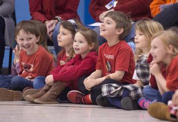 St. Michael the Archangel School, Coopersburg students enjoy the acts during the school’s Talent Show in commemoration of CSW. (Photo courtesy of SMAS)