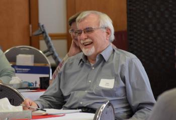 Len Mozako enjoys the workshop hosted by the Diocese of Allentown.