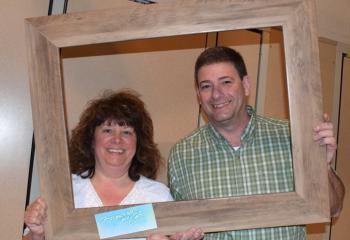 Tami and Todd Berkel, parishioners of St. Ignatius, celebrate the kickoff of BAA.